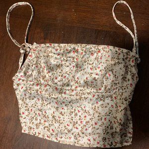Flower Silk Crop Top
